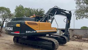 Excavatrice sur chenilles Hyundai 335LC-9T jaune, hydraulique, pour travaux de construction, machine lourde sur chenilles - Product Image 6