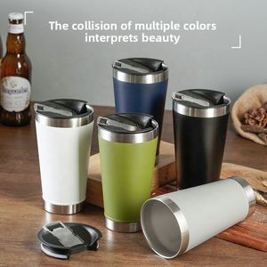 Prix d'usine – Nouvelle tasse à bière isotherme en acier inoxydable à double paroi de 16 oz, écologique, avec ouvre-bouteille intégré et design mignon personnalisable - Product Image 2