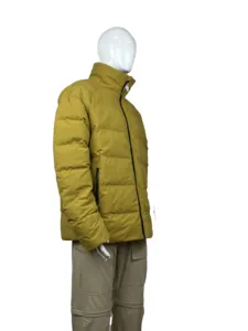 Giyim üreticileri customquilted ceket erkekler uzun standı yaka kış OEM fermuar kapatma yastıklı balon ceket