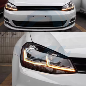 Fari Anteriori Modificati per Volkswagen <span class=keywords><strong>Golf</strong></span> 6 MK6 2010-2014, Gruppo Luci con Indicatori di Direzione, Fari LED <span class=keywords><strong>7</strong></span>.5 Mk7, Luci Diurne - Product Image 4