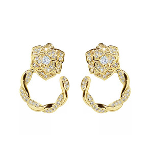 Orecchini Floreali Vintage Francesi, Orecchini Estivi Chic di Tendenza, Elegante Ear Cuff a Trifoglio per Donna - Product Image 1
