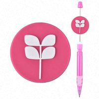 Tendance 2025 : Accessoire en gros pour stylos DIY en PVC, perles décoratives imprimées, breloques en silicone PVC à motifs de dessins animés perlées, étanches