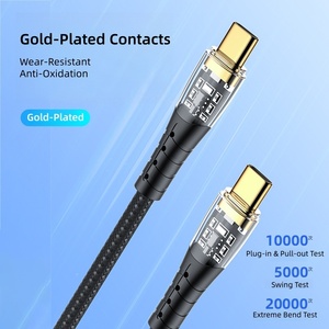 Nuovo Design Cavo di Ricarica USB <span class=keywords><strong>C</strong></span> a <span class=keywords><strong>C</strong></span> Trasparente da 100W, 1m 2m 3m, Cavo USB <span class=keywords><strong>C</strong></span> Visibile per Dispositivi Mobili con Porta Type <span class=keywords><strong>C</strong></span> - Product Image 6