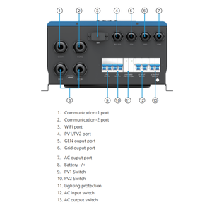 Onduleur hybride haute tension 10KW 48V basse fréquence 120V/240V monophasé à onde sinusoïdale pure avec MPPT, prix usine - Product Image 4