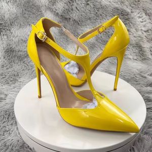 Tacones de 12CM/10CM/8CM, Última Moda en Estilo de Tacones, Stilettos Finos Amarillos para Damas - Product Image 3
