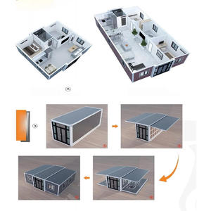 Cabina prefabricada modular pequeña y portátil de 20 pies y 40 pies, casas prefabricadas, contenedor plegable extensible, casa de casa - Product Image 2