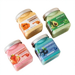 Exfoliante Corporal con Aroma a Frutas, para Piel de Gallina, Limpieza <span class=keywords><strong>Profunda</strong></span> Facial y Corporal, Envase en Tarro de 350g - Product Image 1