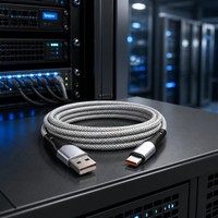 Cable de Carga Rápida USB a Tipo C de 120W 6A, Trenzado, de Cobre Estañado, en Varias Longitudes, OEM para Teléfono Móvil y Computadora