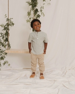 Camicie estive per bambini in <span class=keywords><strong>mussola</strong></span> <span class=keywords><strong>di</strong></span> lino retrò camicie a maniche corte Henley per bambini - Product Image 6