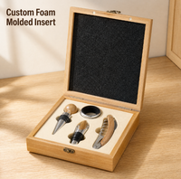 Ouvre-bouteille portable en bois naturel, coffret cadeau en bambou pour les amateurs de vin, idéal pour les pique-niques en plein air et les cadeaux de pendaison de crémaillère