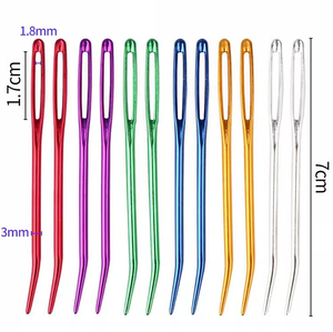 Ensemble de crochets à pointe courbée en aluminium pour tricot et crochet, avec grande anse de sécurité - Product Image 2