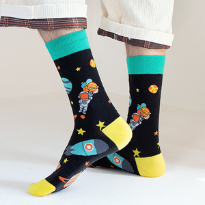 Baleine meilleur prix unisexe coton équipage chaussettes personnalisé univers astronaute lune planète thème fusée mode unisexe chaussettes - Product Image 3