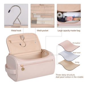 Premium Sensory Large Capacity Toiletries Storage Bag <b>Travel</b> Business Cosmetic for Men & Women Zipper PU Cosmetic <b>Cases</b> - Product Image 3