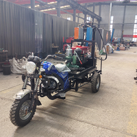 Foreuse à trois roues Rujie pour moto, moteur diesel, pompe à eau, équipement de forage portable de petite taille, 200 m max pour l'exploitation minière