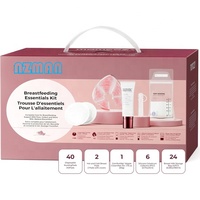 Kit Essentiel Post-partum NZMAN 64 pièces, Kit d'Allaitement, Coussinets d'Allaitement, Coussinets Chauds et Froids pour les Seins, Crème pour les Mamelons, Sacs de Collecte de Lait
