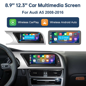 Écran tactile multimédia OEM 8,9'' pour tableau de bord Audi A5 2008-2016, Airplay, <span class=keywords><strong>Miracast</strong></span>, CarPlay sans fil, Android Auto, système d'exploitation Linux - Product Image 1