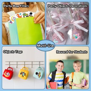 สติกเกอร์สักลายการ์ตูนสัตว์และพืชสีสันสดใส ขนาด 1.57*1.57 นิ้ว สำหรับเด็ก ลายน่ารัก สีแดง น้ำเงิน เขียว ทอง สำหรับเด็กชายและเด็กหญิง - Product Image 5