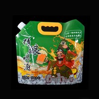 Sachets d'emballage Doypack à bec verseur personnalisés en PE imprimés par gravure, résistants à l'humidité, de 150 ml, 200 ml, 300 ml pour jus, eau, boissons et purées