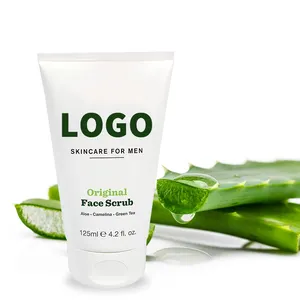 Exfoliante facial para hombres, hidratante, té verde, Aloe Vera, blanqueador, Exfoliante para cara y cuerpo, venta al por mayor