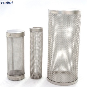 Customized 304 316 Stainless Steel Woven Mesh Tube <strong>Sieve</strong> Cartridge <strong>Filter</strong> Square Hole Wire Mesh Cylinder <strong>Filter</strong> - Product Image 2