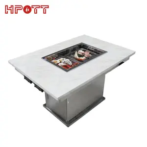 Wholesale Custom Designs Commercial Restaurant Modern Steamboat Hotpot And BBQ Table