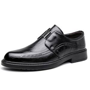 Chaussures en cuir formelles pour hommes, noires, à bout pointu, style bureau, style professionnel - Product Image 5