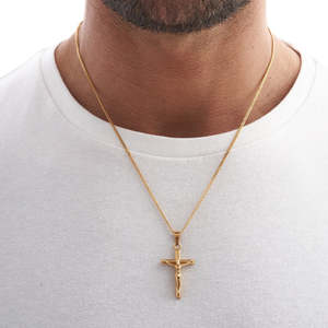 Hot Koop Rvs Waterdichte Jezus Hanger Ketting 18K Vergulde Charme Kruisbeeld Mannen Ketting Voor Cadeau - Product Image 2