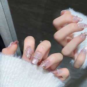 Douceur Design Nude Rose Perle Ruban Presse sur <span class=keywords><strong>Ongles</strong></span> Vente en Gros Style Français Travail Manuel <span class=keywords><strong>Faux</strong></span> <span class=keywords><strong>Ongles</strong></span> <span class=keywords><strong>Ongles</strong></span> Artificiels - Product Image 4