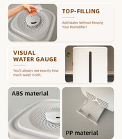 Humidificateur d'air ultrasonique intelligent de bureau de grande capacité pour la maison avec lumière LED Diffuseur d'eau froide 4.5L Top Fill