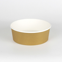 Bol jetable rond en papier kraft noir imprimé pour soupe, nouilles, salade, sucre, avec couvercle assorti, 16oz-34oz, vente en gros