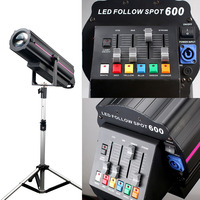 Cañón de Seguimiento LED Profesional de 350W/600W/800W/1000W LED 450, Luz de Seguimiento con Control Manual para Bodas, Iluminación de Escenario
