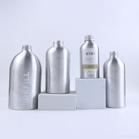 Flacon pompe cosmétique en aluminium personnalisé en forme d'épaule, 400-800 ml, pour lotion, brume pure, huile essentielle, émulsion, impression sérigraphique