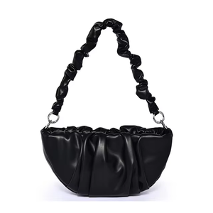 Bolsos de mano de moda personalizados para mujer, bolso de hombro plisado de cuero genuino para mujer - Product Image 5