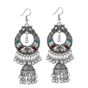 Indiana Rehabilitation Ethnic Style Boho Bohemia Cage Pendant Drop Hoop Earrings For Women