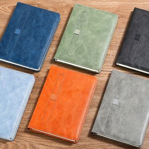 Custom Business Gift Diary Notebook Journal Leather Cover Printing Logo A5 Memo <b>Pad</b> with Pen Holder Notebooks - Product Image 5