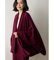 Poncho en tricot de luxe ample et confortable pour femme, en cachemire et coton de Mongolie intérieure, idéal pour la détente