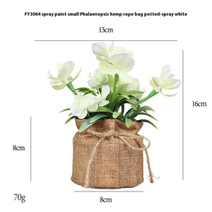 Venta al por mayor muebles para el hogar Decoración de escritorio flores artificiales planta <span class=keywords><strong>en</strong></span> <span class=keywords><strong>maceta</strong></span> bolsa de cuerda de cáñamo combinación de simulación realista - Product Image 6