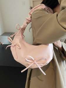 Sac en cuir PU froncé avec détail nœud papillon pour femme - Product Image 2