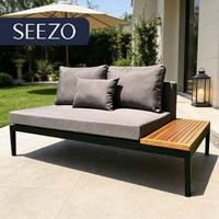 Ensemble de canapés d'extérieur de luxe en aluminium et teck pour jardin, terrasse et zones repas - Imperméable et durable
