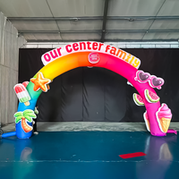 Arche gonflable 3D personnalisée de 8 m en forme de dessin animé arc-en-ciel, en tissu Oxford imperméable, résistante au soleil, pour événements et publicité d'enfants