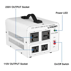 LVYUAN 2500W 2KVA Transformador monofásico 220V 110V Transformador toroidal ascendente e descendente 220 a 110 conversor de tensão