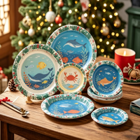 Assiettes en papier jetables écologiques de qualité alimentaire pour les fêtes, la restauration, les restaurants et les plats à emporter
