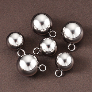 Colgante de Bola de Acero Inoxidable con Anillo Abrible, Componente Hipoalergénico <span class=keywords><strong>para</strong></span> la Fabricación de Joyas, <span class=keywords><strong>Pulseras</strong></span> y Collares - Product Image 2