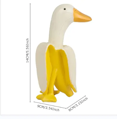 Harz Bananen ente Statue Indoor Outdoor Dekoration Schreibtisch Ornamente