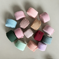 Ruban en mousseline de soie élégant de haute qualité en gros, rouleaux à bords effilochés pour invitations de mariage, bouquets, emballages, et projets de bricolage