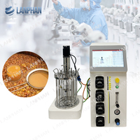 Réacteur biologique automatique à double enveloppe en verre contrôlé par PLC pour la fermentation de champignons à l'acide lactique en laboratoire