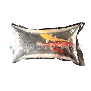 Bolsa de oxígeno transparente para peces vivos de Junhui Plastics, con sellado de tres lados, de LDPE, para el transporte de peces y camarones. - Product Image 1