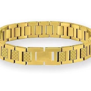 Bracciale Regolabile in Oro 18K <span class=keywords><strong>per</strong></span> <span class=keywords><strong>Uomo</strong></span> e Donna, Design a Coccodrillo in Acciaio Inossidabile, Stile Geometrico Trendy con Confezione - Product Image 4