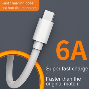 Loại-C Đầu duy nhất Cáp dữ liệu nhanh 6A Flash sạc cho <span class=keywords><strong>Huawei</strong></span> Điện thoại Di động Cáp USB cho tai nghe sạc nhanh quà tặng bao gồm - Product Image 3
