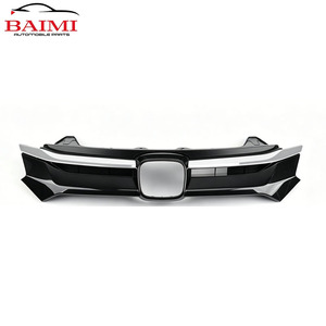 Parrilla Delantera para <span class=keywords><strong>Honda</strong></span> CR-V <span class=keywords><strong>2015</strong></span>-2016, Reemplazo del Conjunto de Parrilla Superior, Barra Cromada Individual, Malla Negra - Product Image 4